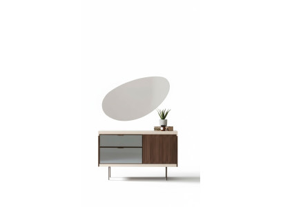 Dormitorio Consola Armarios de Lujo de Madera con Vidrio Diseño Moderno