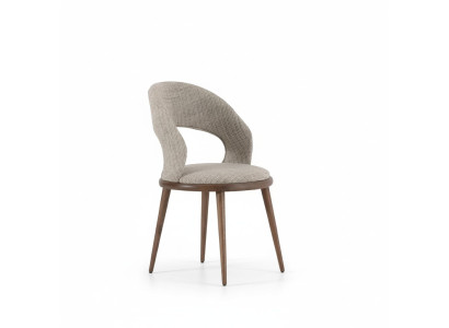 Comedor silla de madera textil lujo tapizado muebles estilo moderno gris