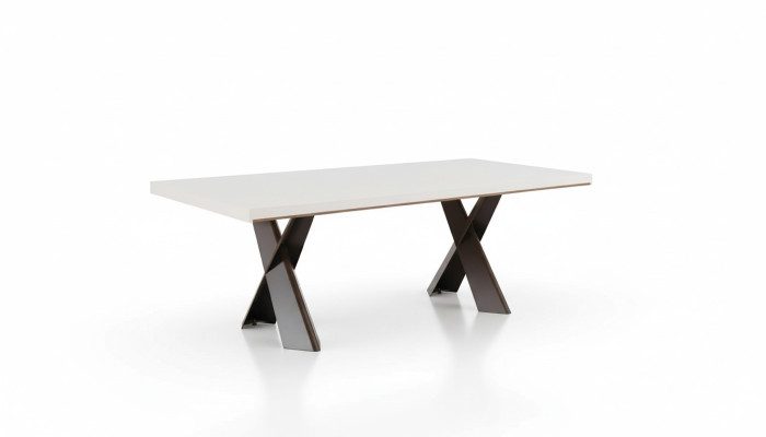 Comedor Mesa de comedor Mesa Metal Estilo Moderno Diseño Muebles Lujo nuevo Blanco