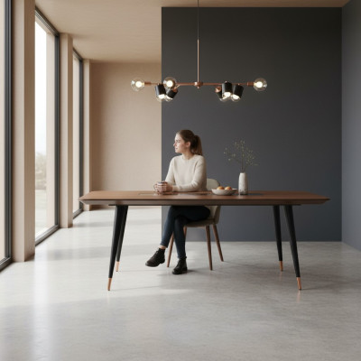 Mesa de comedor Diseño moderno comedor sala de estar cocina Mesa de acero inoxidable.