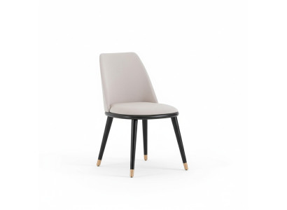 Silla de comedor beige de diseñador súper cómoda en estilo moderno.