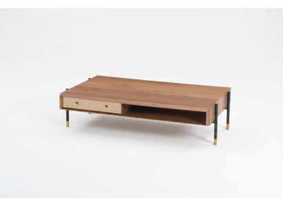 Mesa de centro de sala de estar de madera de diseño de lujo mesa de centro de madera de diseño de lujo en marrón nuevo