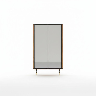 Vitrina de vidrio Bar Armario Casa Armarios Estante de pared Madera Sala de estar