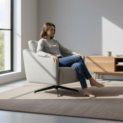 Sillón diseño tapizado sofá sofás textil estilo moderno nuevo gris