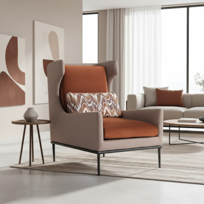 Sillón de sala de estar sofá diseño tapicería textil 1 asiento sofás tapizado