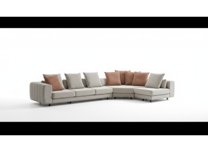 Sofá de esquina para el salón en forma de L, diseño de muebles moderno y nuevo.