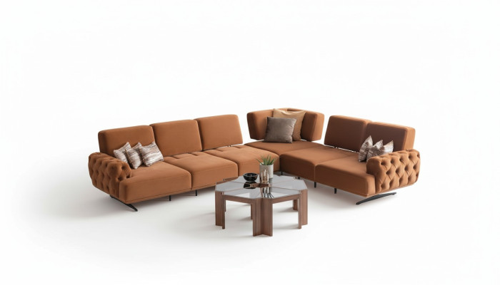 Sofá en forma de L para un salón moderno, diseño de conjunto de sofás, sofá de esquina.