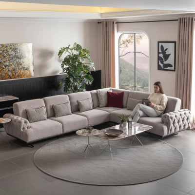 Sofá esquinero 2x mesa de centro esquina conjunto mesa salón forma de L muebles