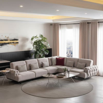 Sofá esquinero 2x mesa de centro esquina conjunto mesa salón forma de L muebles