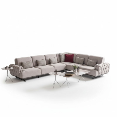 Sofá esquinero 2x mesa de centro esquina conjunto mesa salón forma de L muebles