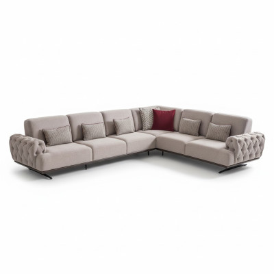 Sofá de esquina Diseño Muebles Conjunto de esquina Sofá de tela Textil Sofá esquinero Muebles 355x280cm