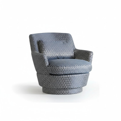 Silla de lujo de diseño de madera con tela, sofá de una plaza, lounge club