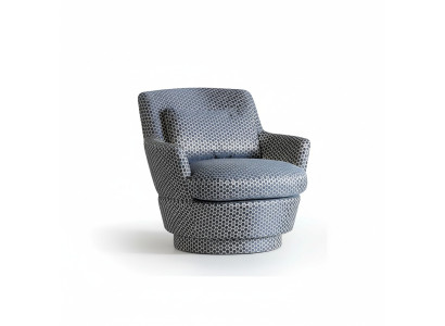 Silla de lujo de diseño de madera con tela, sofá de una plaza, lounge club