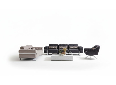Sofá conjunto Set 431 asiento 3x mesas de sofá conjunto de sofás diseño mesas 6 piezas.