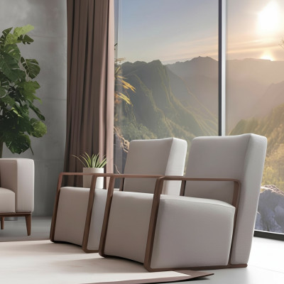 Butaca de salón 1 plaza sofá tapizado moderno diseño de lujo textil.