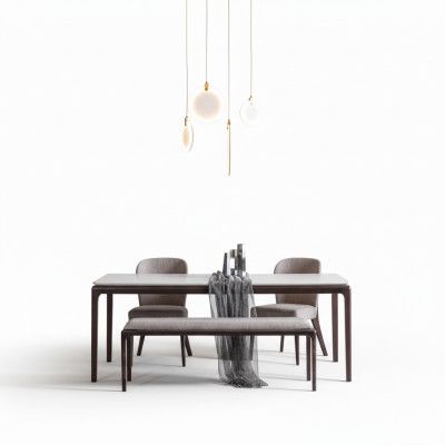 Comedor Mesa de comedor Muebles de lujo Diseño Material Madera Moderno Gris