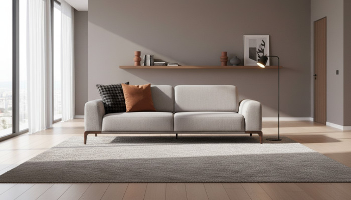 Sofá de sala de estar de 3 plazas estilo de diseño muebles modernos sofás gris.