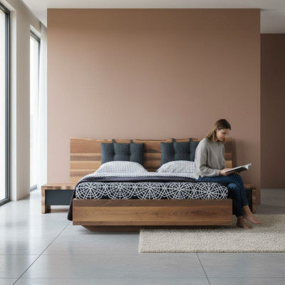 Dormitorio Conjunto Cama 2x Mesita de Noche Juego Muebles Nuevo 3 piezas. Nuevo marrón