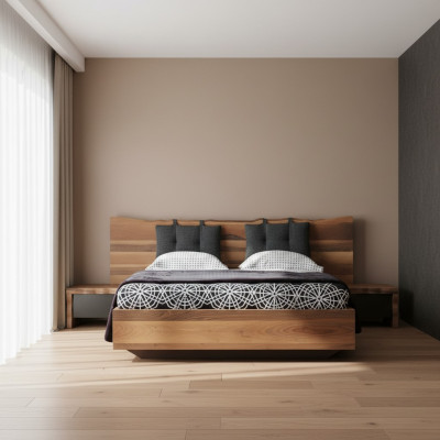 Dormitorio Conjunto Cama 2x Mesita de Noche Juego Muebles Nuevo 3 piezas. Nuevo marrón