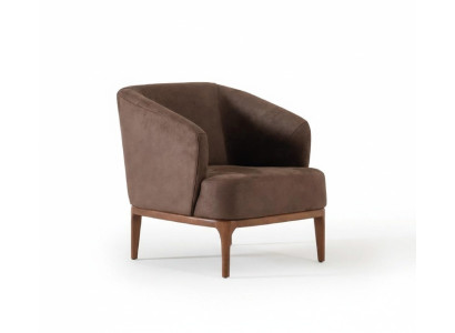 Sillón de lujo marrón para sala de estar, diseño de una sola plaza, butaca tapizada.