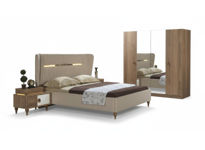Dormitorio Cama Tapizado Diseño Lujo Doble Camas de Hotel Muebles de Madera