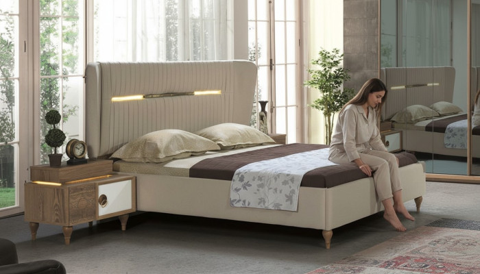 Mesa de noche de dormitorio Mesa auxiliar Diseño Moderno nuevo Marrón Madera