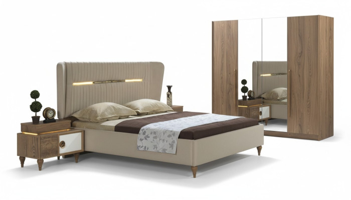 Mesa de noche de dormitorio Mesa auxiliar Diseño Moderno nuevo Marrón Madera
