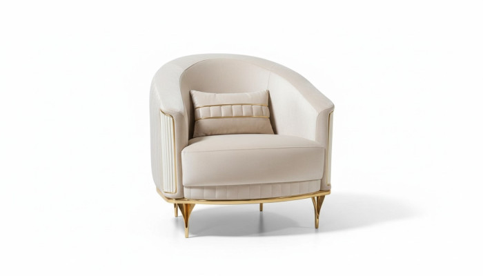 Sillón de sala de estar 1 plaza sofá tapizado lujo textil nuevo diseño.