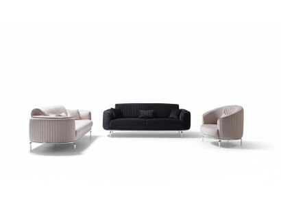 Wohnzimmer Sofagarnitur Couch Polster Möbel 331 Set Textil Stoff Luxus