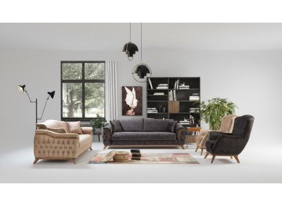 Sofa Luxus Textil Chesterfield Couch Polster  3Sitzer Couchen Stoff Neu