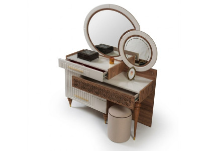 Dormitorio Set de cómoda con espejo Conjunto de muebles de madera Grupo Muebles Nuevos