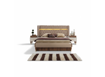 Cama Acolchada Diseño Lujo Doble Hotel Chesterfield Madera Muebles Nuevos