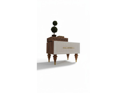 Dormitorio Mesitas de noche Material Madera Estilo Muebles Marrón Nuevo Lujo