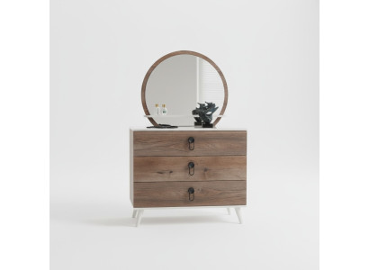 Schlafzimmer Kommode mit Spiegel Luxus Modern Möbel Set 2tlg Holz Neu