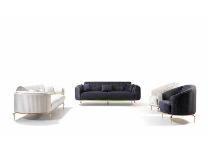 Juego de sofás 3311 Set Sofá Tapicería Muebles Textil Tela de lujo nuevo