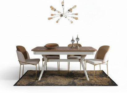 Juego completo de mesa de comedor, 4 sillas, conjunto de comedor, grupo de comedor de madera de 5 piezas.