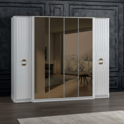 Dormitorio Muebles de madera Armario Armario estilo moderno Blanco Nuevo