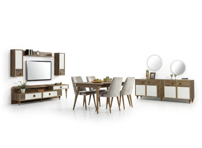 Conjunto completo de comedor Mesa 4 sillas Grupo de comedor Mesa de madera Mesas de 12 piezas