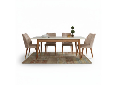 Diseño de comedor Muebles Moderno Mesa 4 sillas Juego de 5 piezas Conjunto Nuevo