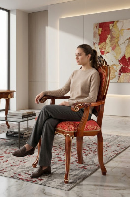 Clásicas sillas Silla Diseñador Silla de madera Comedor Sillón de lujo Muebles de madera