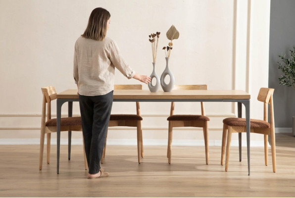 Mesa de comedor marrón Mesa de lujo de estilo comedor clásico moderno Muebles nuevos