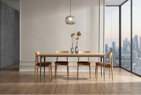 Mesa de comedor marrón Mesa de lujo de estilo comedor clásico moderno Muebles nuevos