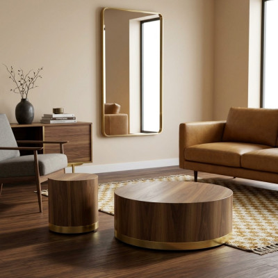 Mesa auxiliar de mesa de centro de mesa de madera para sala de estar.