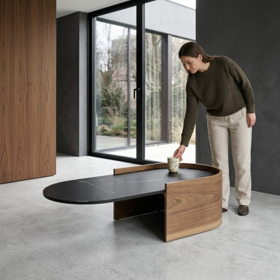 Mesa de centro Mesas de diseñador Mesa auxiliar de lujo de madera Mesa de sala de estar