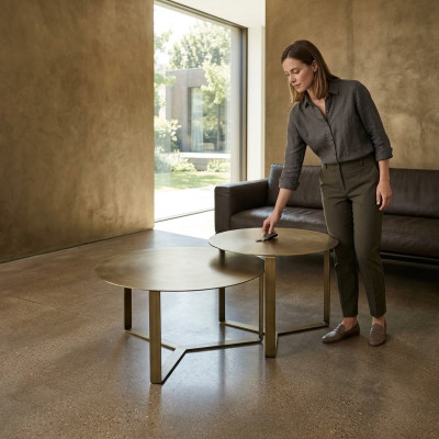 Juego de mesa de 2 piezas. Mesas de centro Mesa auxiliar Mesa de café Diseño Mesa de salón