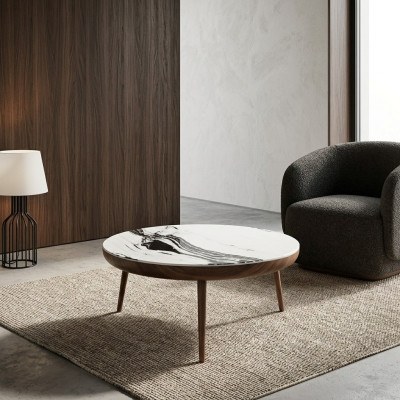 Mesa de centro de lujo de madera Muebles modernos Mesa de soporte Nueva