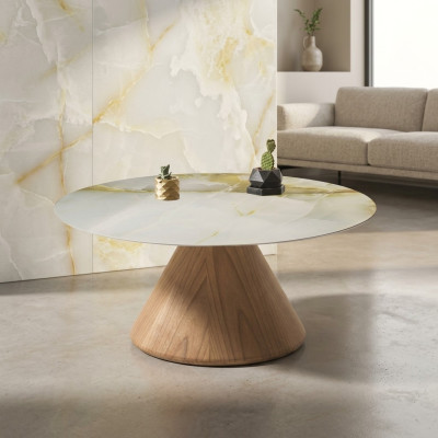 Mesa auxiliar de diseño para sala de estar, mesa redonda de muebles.