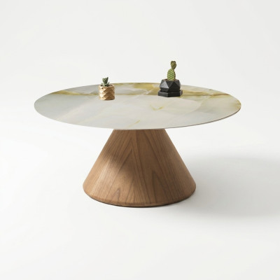 Mesa auxiliar de diseño para sala de estar, mesa redonda de muebles.