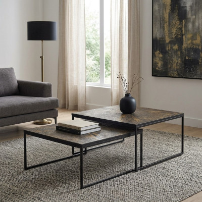 Mesa de centro de lujo Mesa auxiliar Muebles Madera Moderno Diseño de sala de estar