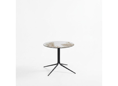 Mesa de centro redonda de diseñador - mesa de café, mesa auxiliar.